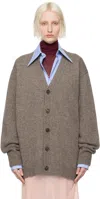 Maison Margiela Gray Shetland Cardigan In 003f Grey/brown