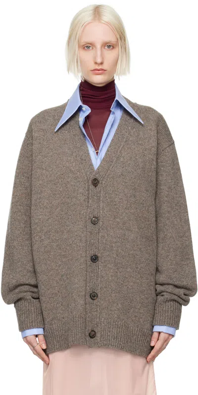 Maison Margiela Gray Shetland Cardigan In 003f Grey/brown