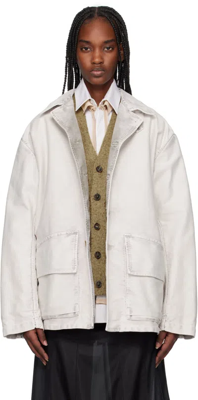 Maison Margiela Gray Sports Jacket In 961 Grey Wash