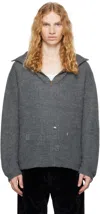 Maison Margiela Gray Summer Shetland Knit Sweatshirt In 853f Grey