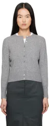Maison Margiela Virgin Wool Crew-neck Cardigan In Grey