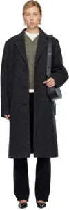 Maison Margiela Gray Wool Coat In Multi
