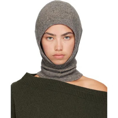 Maison Margiela Gray Wool Cotton Balaclava In 001f Grey/camel