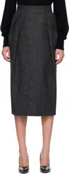 Maison Margiela Gray Wool Midi Skirt