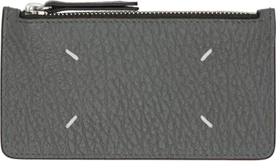 Maison Margiela Gray Zip Card Holder
