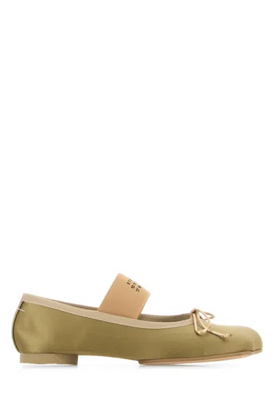 Maison Margiela Green Fabric Atomic Ballet Flats