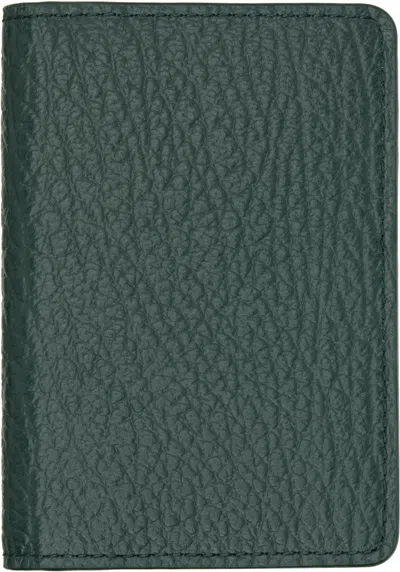 Maison Margiela Green Four Stitches Card Holder In Brown