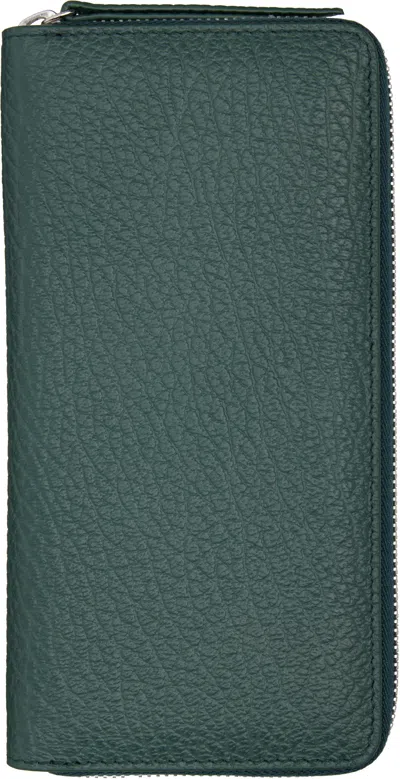 Maison Margiela Green Four Stitches Zip-around Wallet