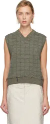 Maison Margiela Green Knit Vest In Green