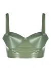 Maison Margiela Adjustable Balconette Bra With Wide Shoulder Straps In Green