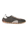 Maison Margiela Green Nylon And Leather Sprinters Sneakers In Brown