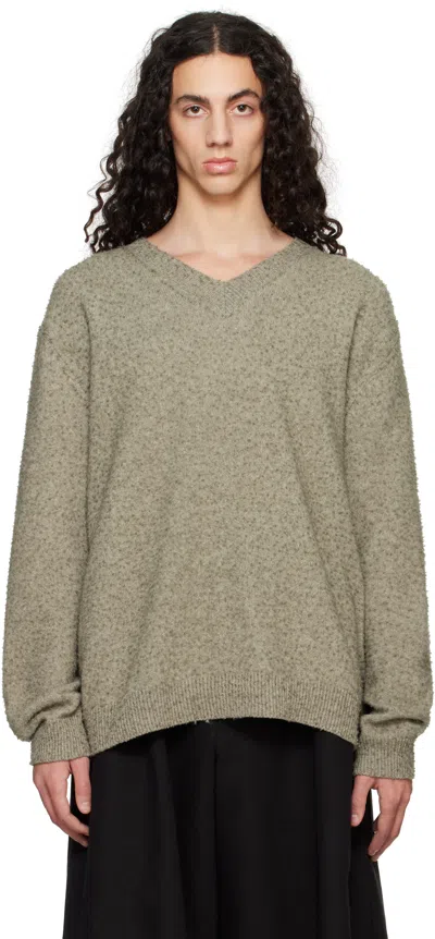 Maison Margiela Green Pilling Sweater In 709m Sage Green