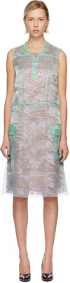 Maison Margiela Green Sheer Tea Midi Dress In Green