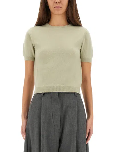Maison Margiela Green Solid Crew Neck Sweater