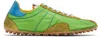 Maison Margiela Sprinter Leather And Brushed Suede-trimmed Shell Sneakers In Green