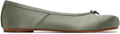 Maison Margiela Green Tabi Ballerina Flats In T7164 Vetiver