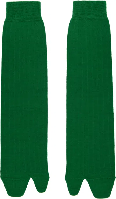Maison Margiela Green Tabi Socks In 663 Bright Green