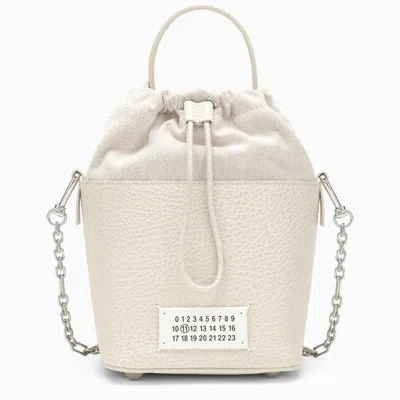 MAISON MARGIELA GREIGE BUCKET BAG BY 5AC IN LEATHER AND CANVAS