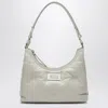 Maison Margiela Greige Glam Slam Small Hobo Bag In Silver