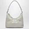 Maison Margiela Greige Glam Slam Small Hobo Bag In Silver
