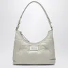 Maison Margiela Greige Glam Slam Small Hobo Bag In Silver