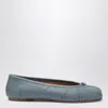Maison Margiela Tabi Leather Ballet Flats In Blue