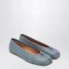 Maison Margiela Tabi Leather Ballet Flats In Blue