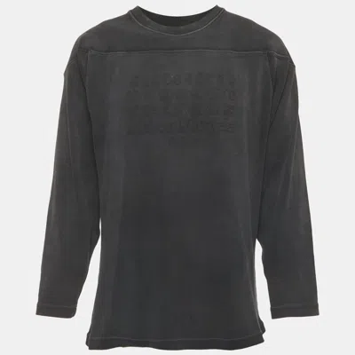 Pre-owned Maison Margiela Grey Cotton Long Sleeve Crewneck Sweatshirt Xl In Gray