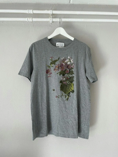 Pre-owned Maison Margiela Grey Floral Flower Print T-shirt