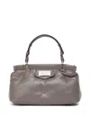 Maison Margiela Small Glam Slam Leather Shoulder Bag In Grey