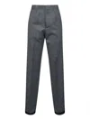 Maison Margiela Grey Herringbone Wool Blend Trousers In Multi