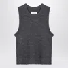 MAISON MARGIELA MAISON MARGIELA  GREY KNITTED SLEEVELESS TOP