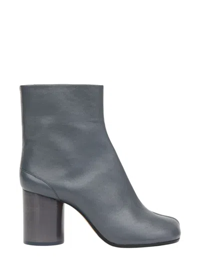 Maison Margiela Tabi-style Nappa Leather Ankle Boots With Hook Closure And Cylindrical Heel In Animal Print