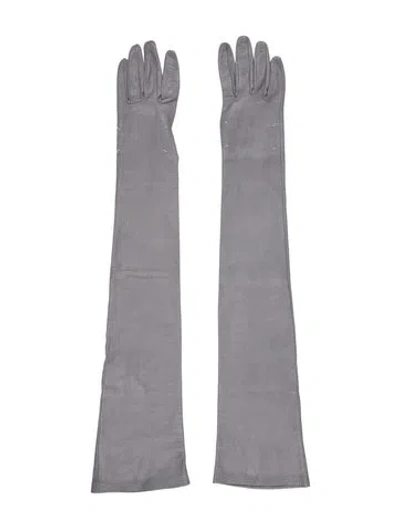 Pre-owned Maison Margiela Grey Leather Gloves Size S In Gray