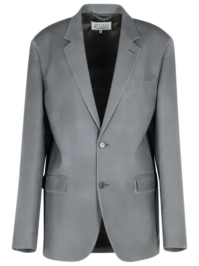 Maison Margiela Mohair Blend Blazer Featuring Pockets In Grey