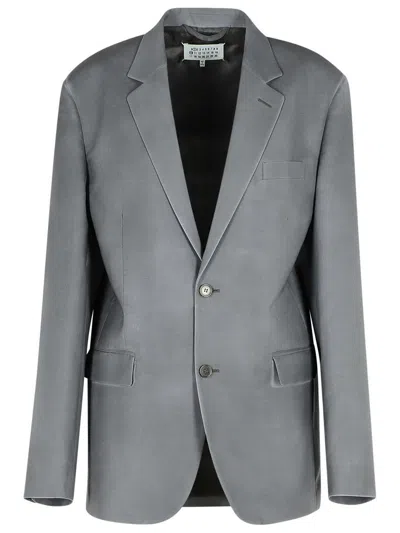 Maison Margiela Grey Mohair Blend Blazer In Gray