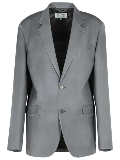 Maison Margiela Grey Mohair Blend Blazer Women In Gray