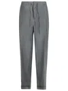 Maison Margiela Mohair Blend Trousers Featuring Drawstring Waist In Grey