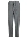 Maison Margiela Mohair Blend Trousers Featuring Drawstring Waist In Grey