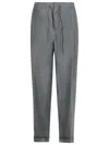 Maison Margiela Mohair Blend Trousers Featuring Drawstring Waist In Grey
