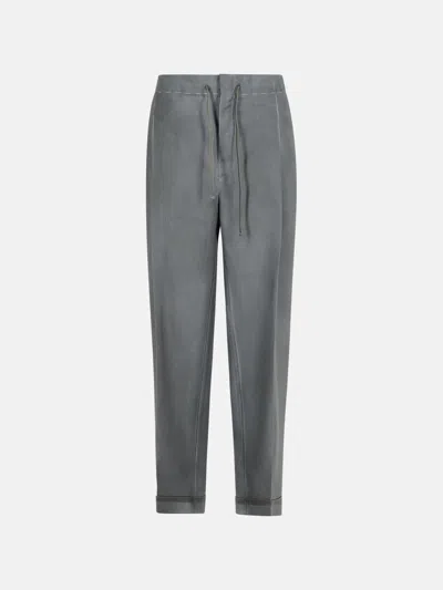 Maison Margiela Grey Mohair Blend Trousers In Gray