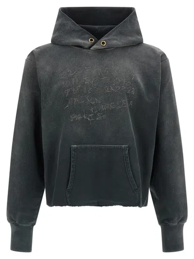 Maison Margiela Numeric Mm6 Signature Logo Hooded Sweatshirt In Metallic