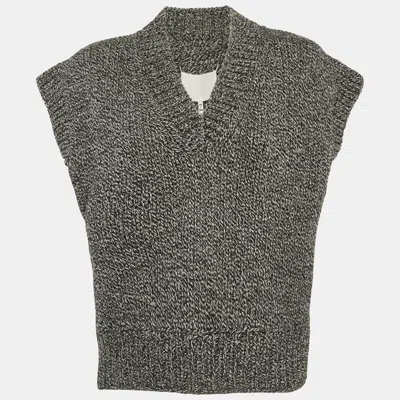 Pre-owned Maison Margiela Grey Rib Knit V-neck Sweater Vest M In Gray