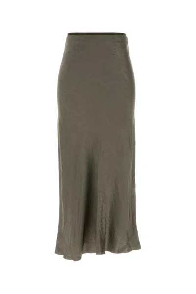 Maison Margiela Grey Satin Skirt In Gray
