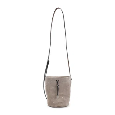 MAISON MARGIELA GREY SUEDE BUCKET BAG