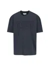 Maison Margiela Grey T-shirt And Polo Collection With Cuts In Blue