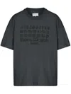 Maison Margiela Topstitched Logo Oversized T-shirt In Grey