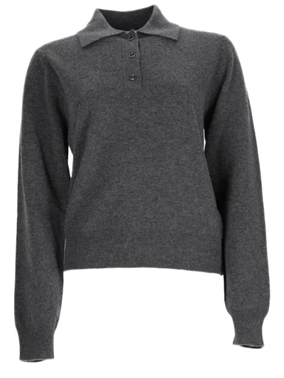 Maison Margiela Grey Virgin Wool Long-sleeve Fitted Polo Shirt