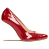Maison Margiela H & M Invisible Red Patent Leather Perspex Clear Heel Pumps In Red
