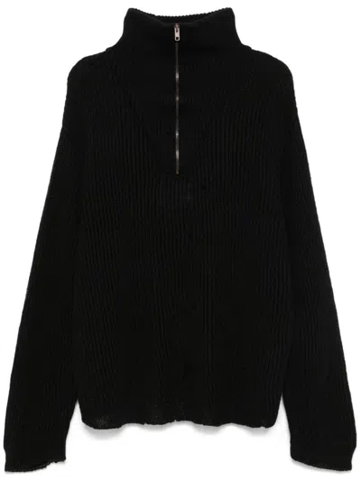 Maison Margiela Half-zip Sweater In Black